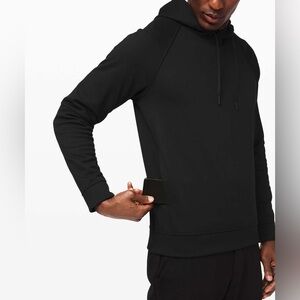 Lululemon City Sweat Pullover Hoodie Black Stretch French Terry Men's Athletic M